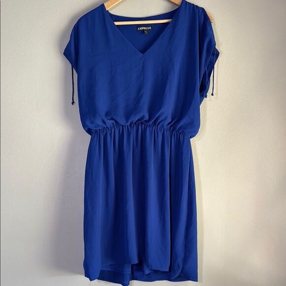 Express Royal Blue V-Neck Dress - Picture 6 of 10